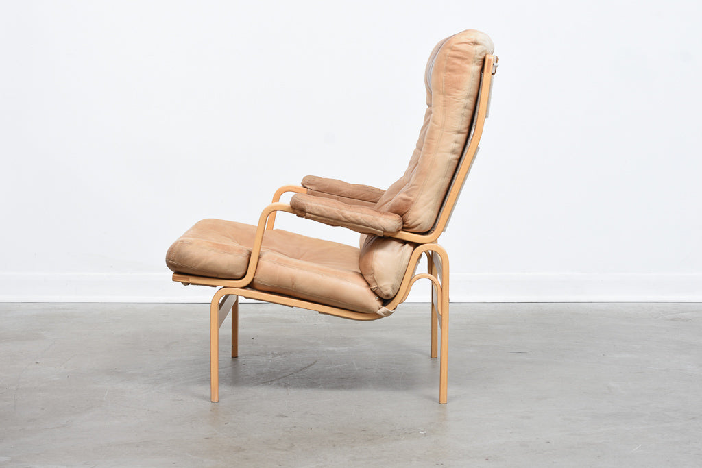 'Ingrid' lounger by Bruno Mathsson in beech + leather