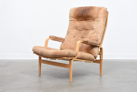 'Ingrid' lounger by Bruno Mathsson in beech + leather