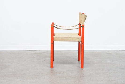 Beech + canvas safari chair with foot stool