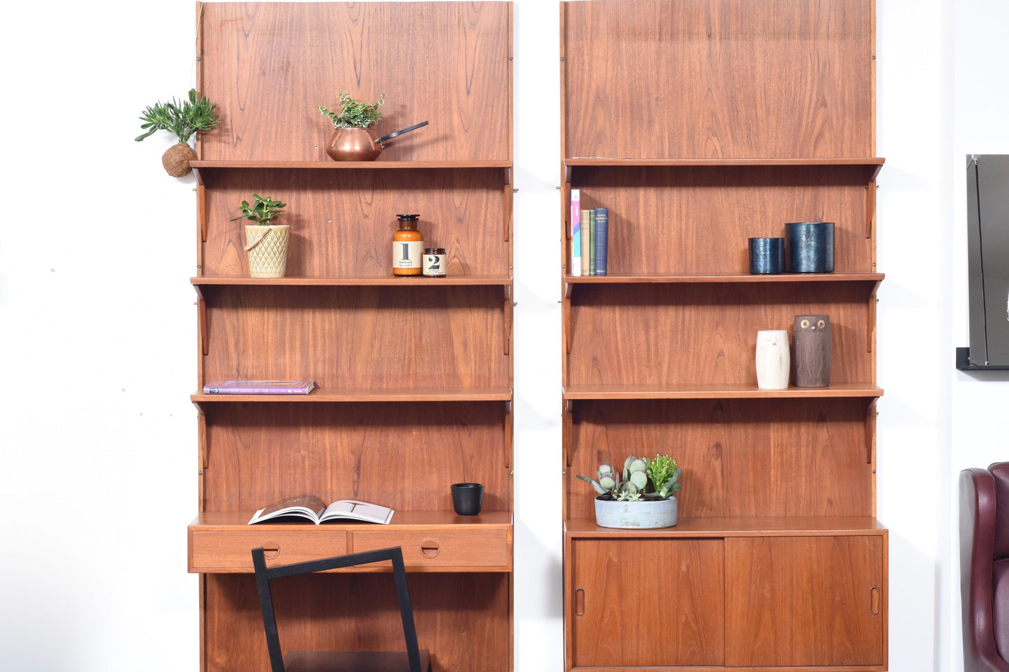 Teak wall unit