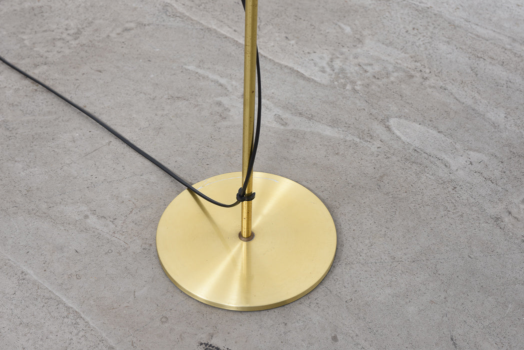 1960s brass + metallic brown floor lamp