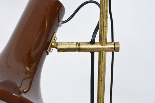 1960s brass + metallic brown floor lamp