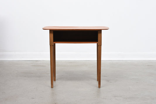 1950s teak + beech side table