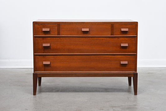 Low chest of drawers in teak