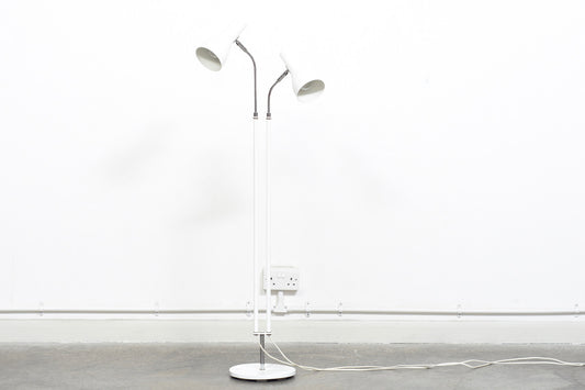 Vintage floor lamp with glossy white shades