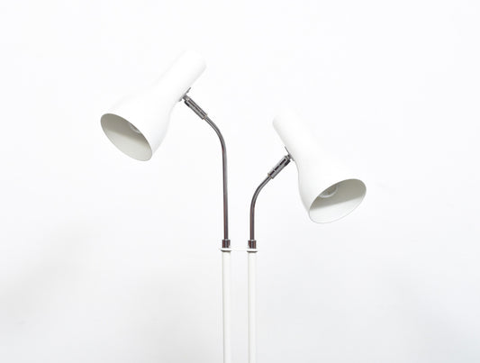 Vintage floor lamp with glossy white shades