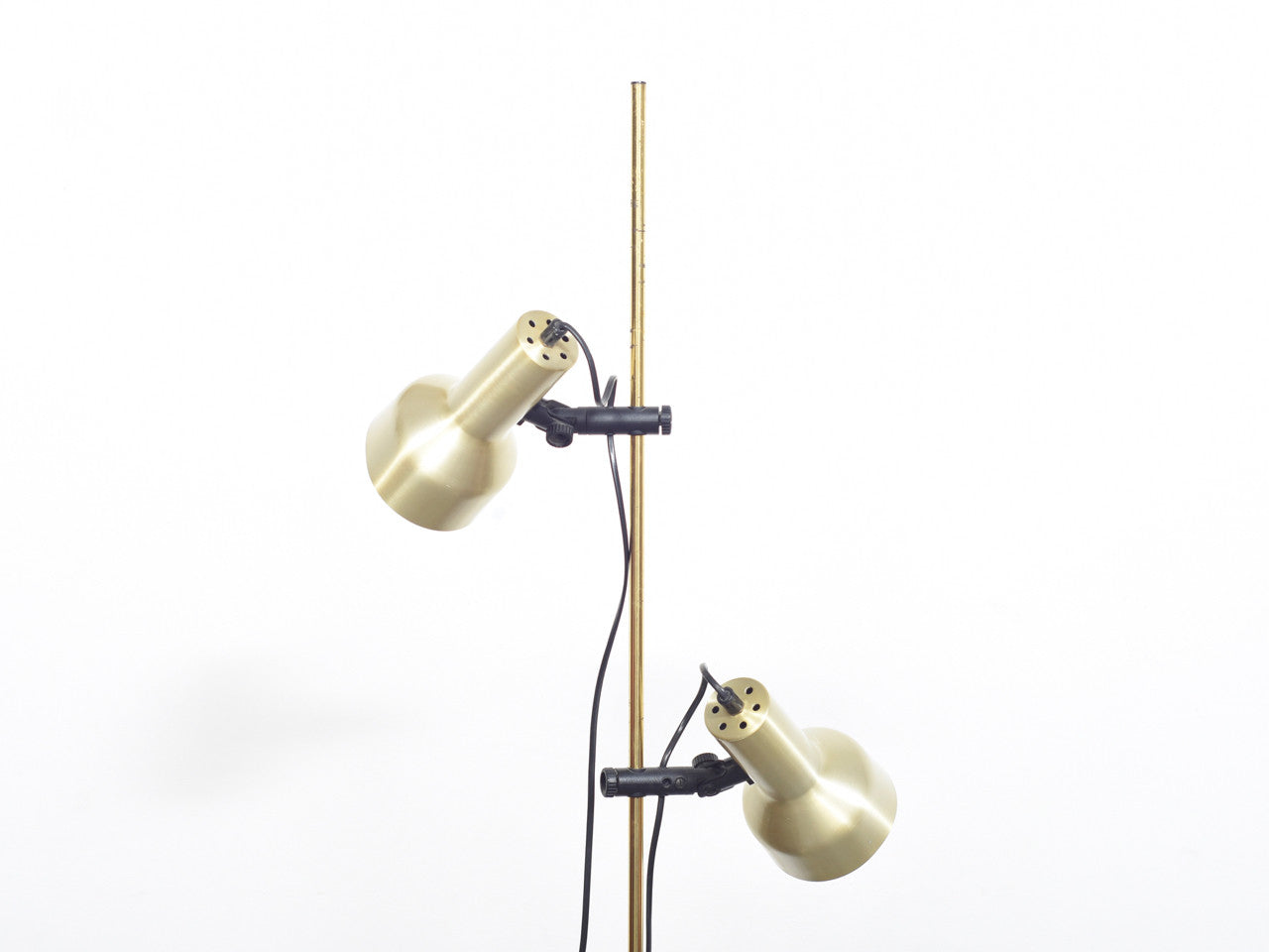 Twin-headed brass floor lamp