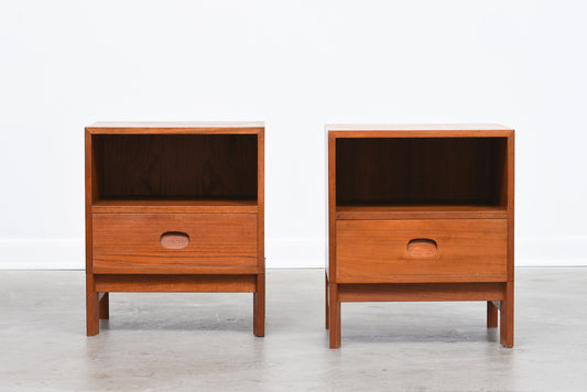 Pair of teak bedside tables by Vitzé