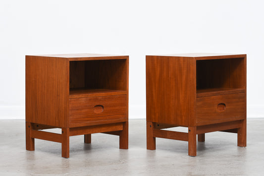 Pair of teak bedside tables by Vitzé