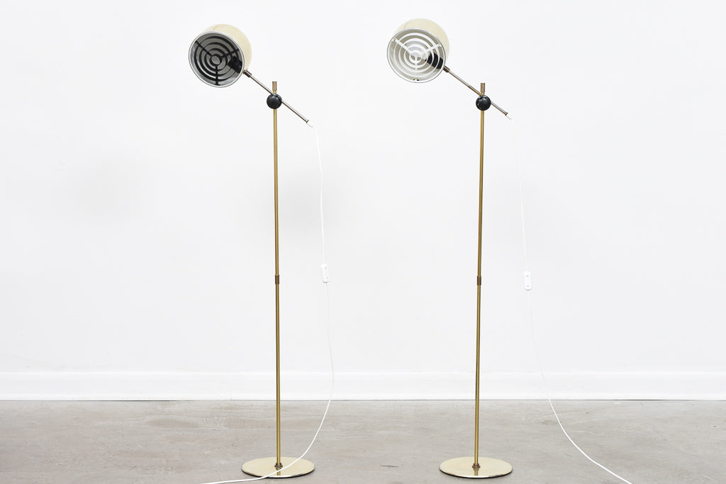 Two available: Pair of 1960s Swedish floor lamps