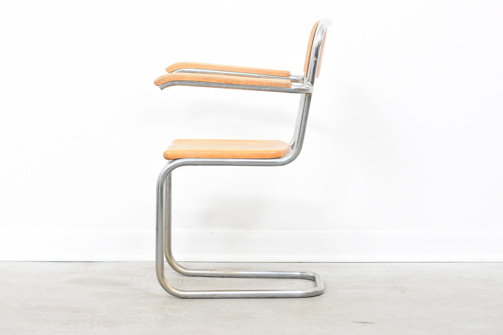 Beech + tubular steel chair