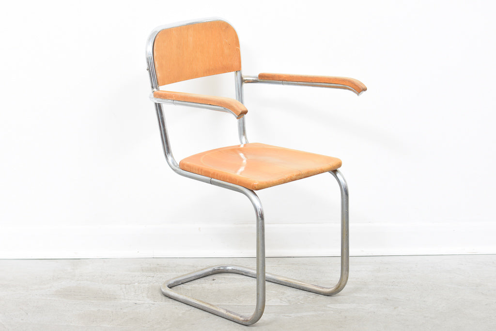 Beech + tubular steel chair