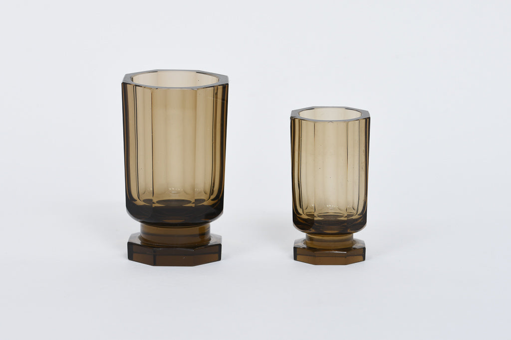 Pair of glass bud vases by Edward Hald