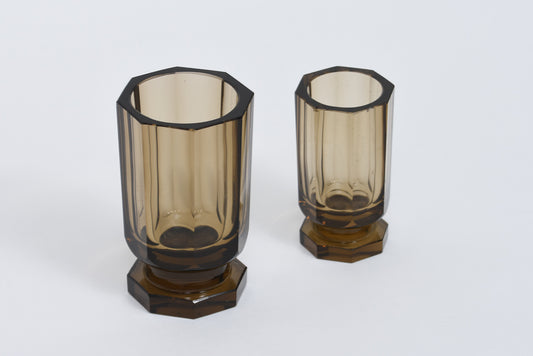 Pair of glass bud vases by Edward Hald