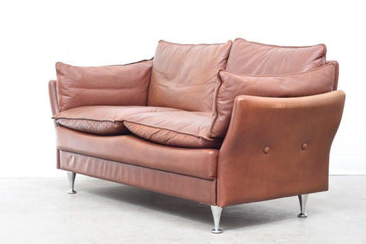 1970s leather two seat sofa