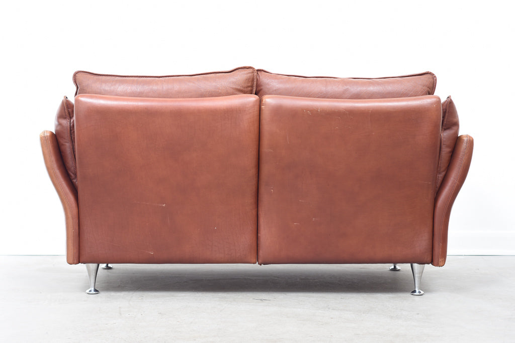 1970s leather two seat sofa