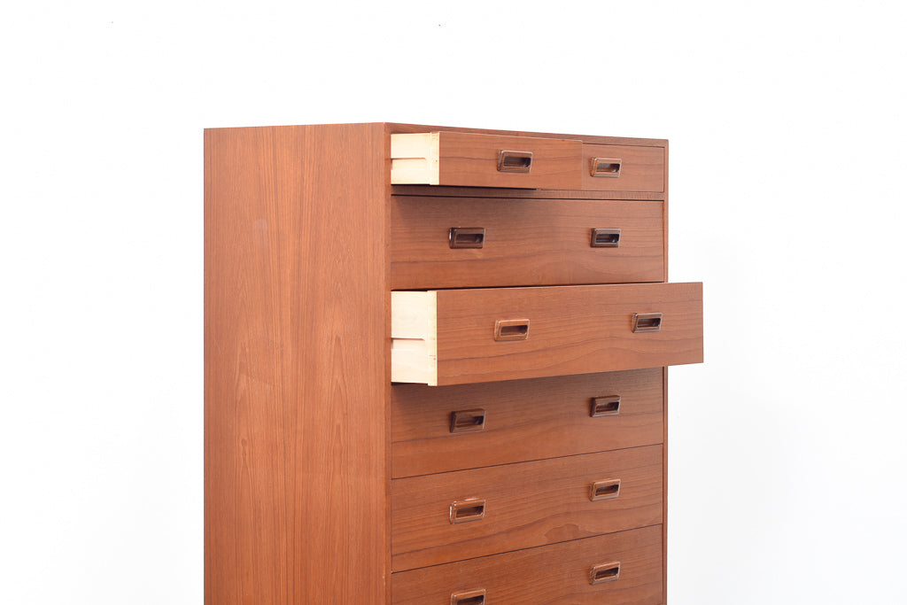 Teak chest of seven drawers