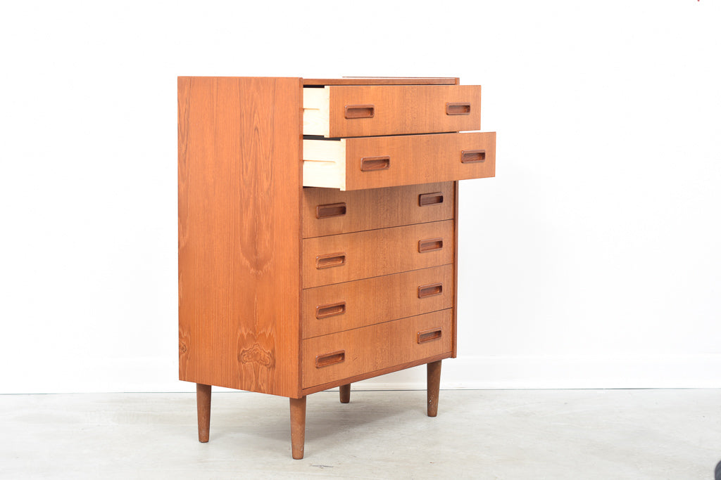 1970s teak chest of six drawers
