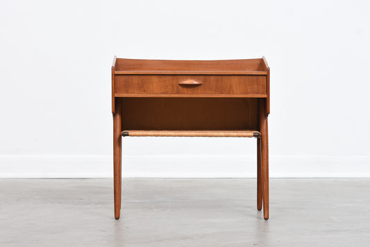 1960s Danish teak side table on splayed legs