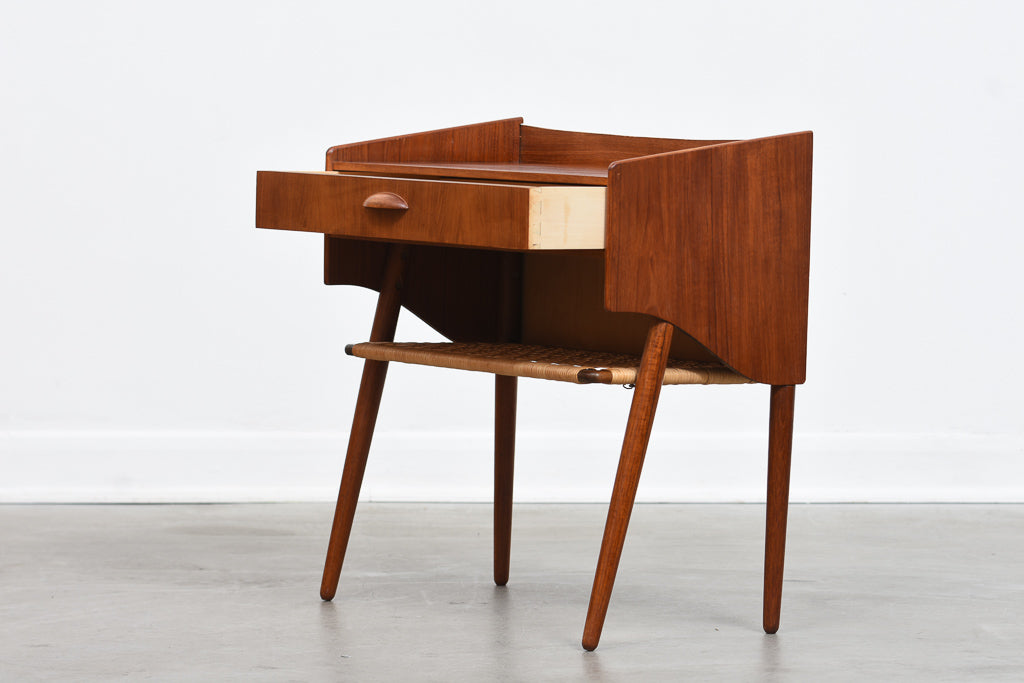 1960s Danish teak side table on splayed legs