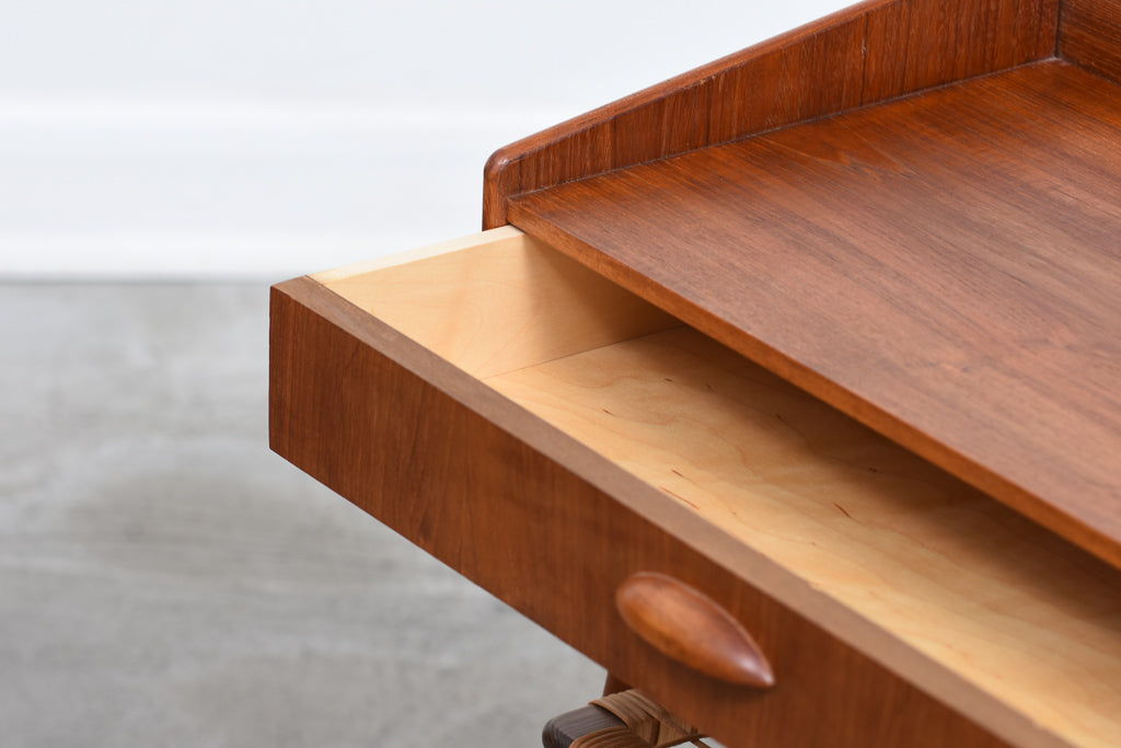 1960s Danish teak side table on splayed legs