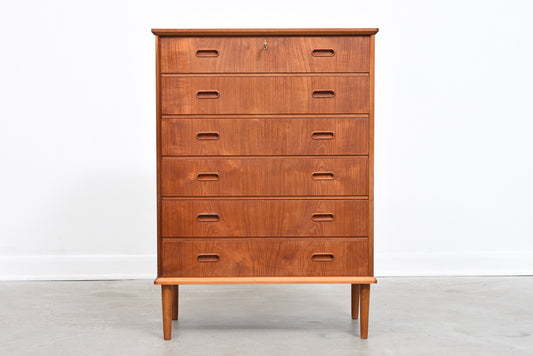 1950s teak chest of six drawers