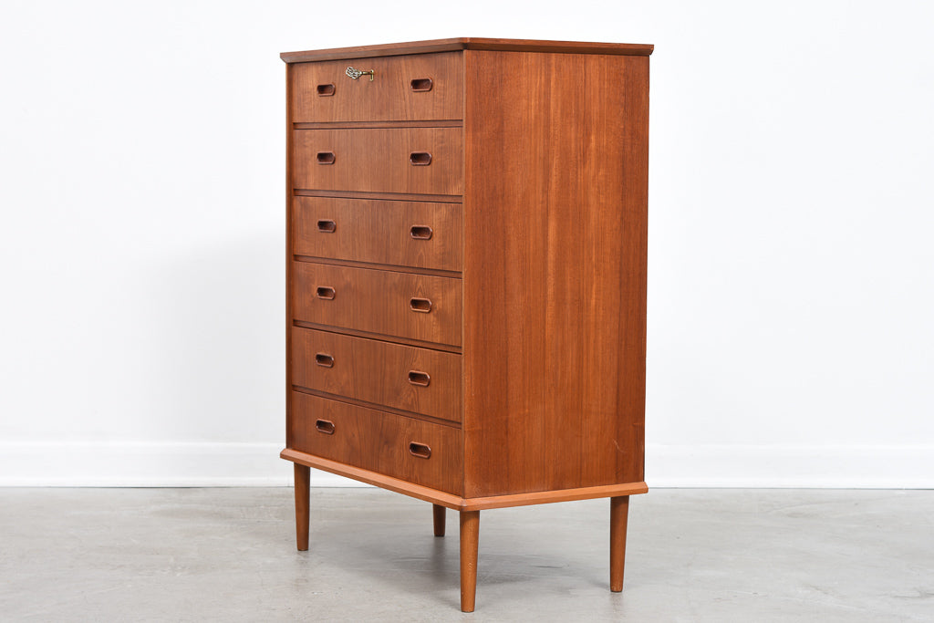 1950s teak chest of six drawers