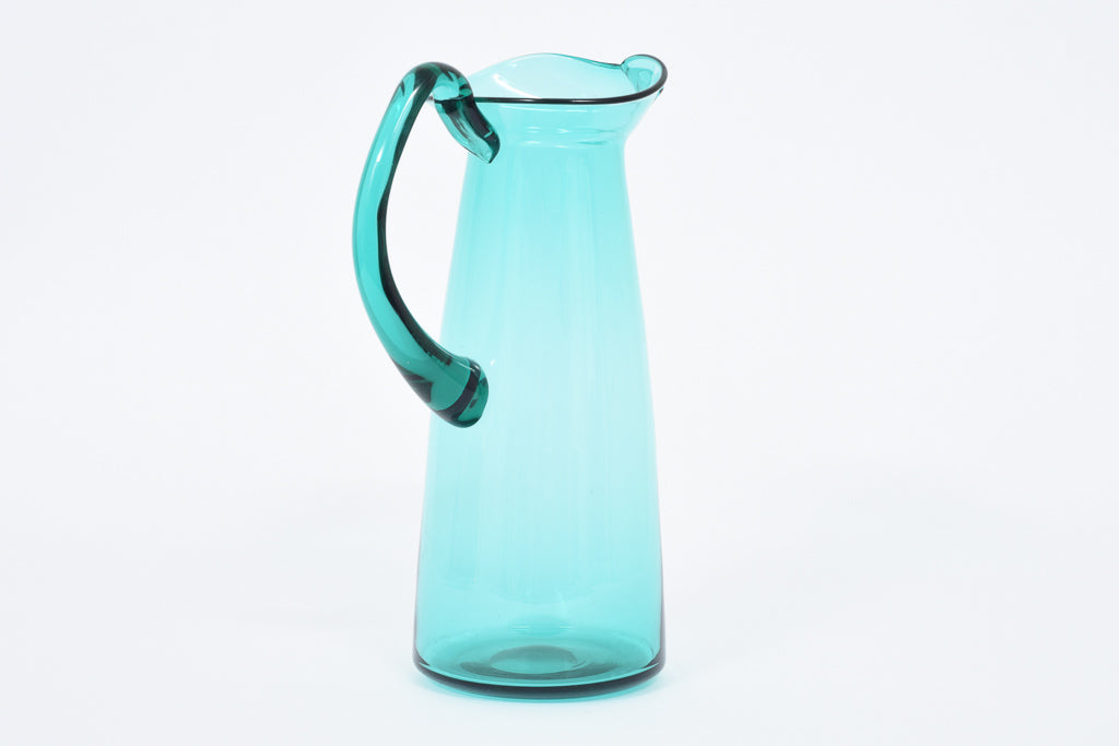 Hand-blown glass pitcher