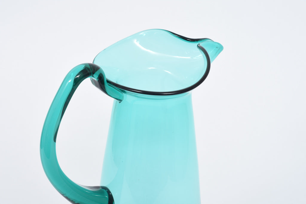 Hand-blown glass pitcher