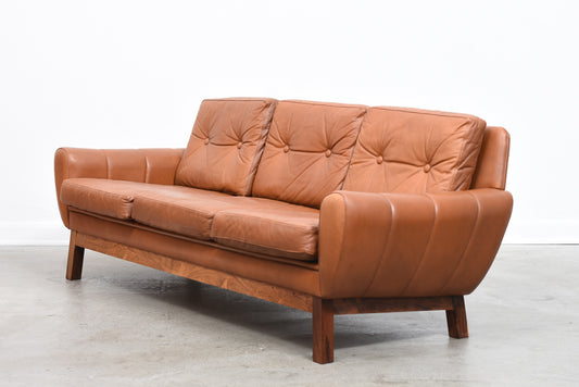 1960s three seat sofa on rosewood base