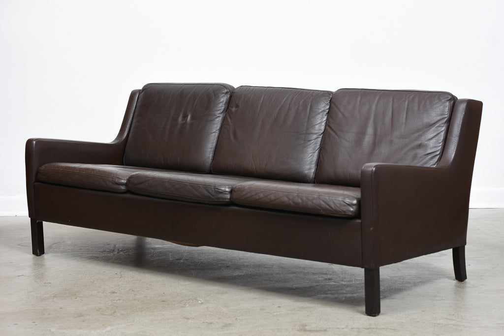 1960s leather three seat sofa