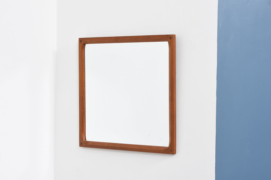 Square teak mirror by Aksel Kjærsgård
