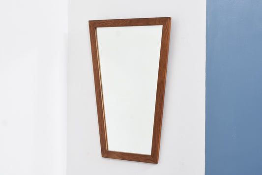 1970s oiled oak mirror