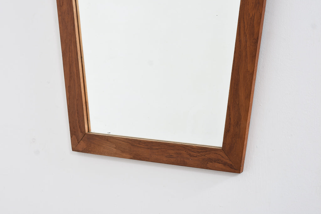 1970s oiled oak mirror