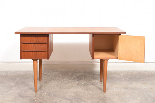 Twin pedestal teak desk