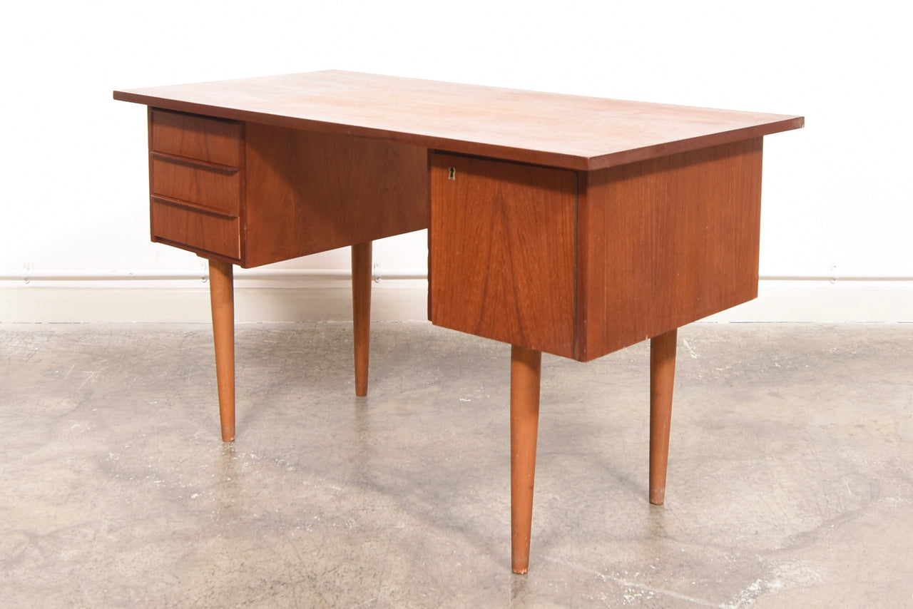 Twin pedestal teak desk