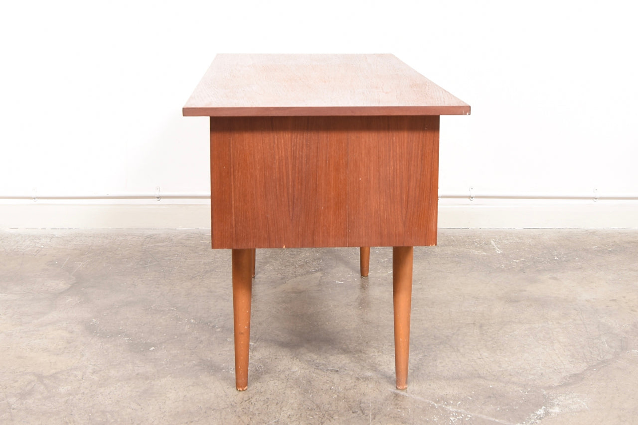 Twin pedestal teak desk