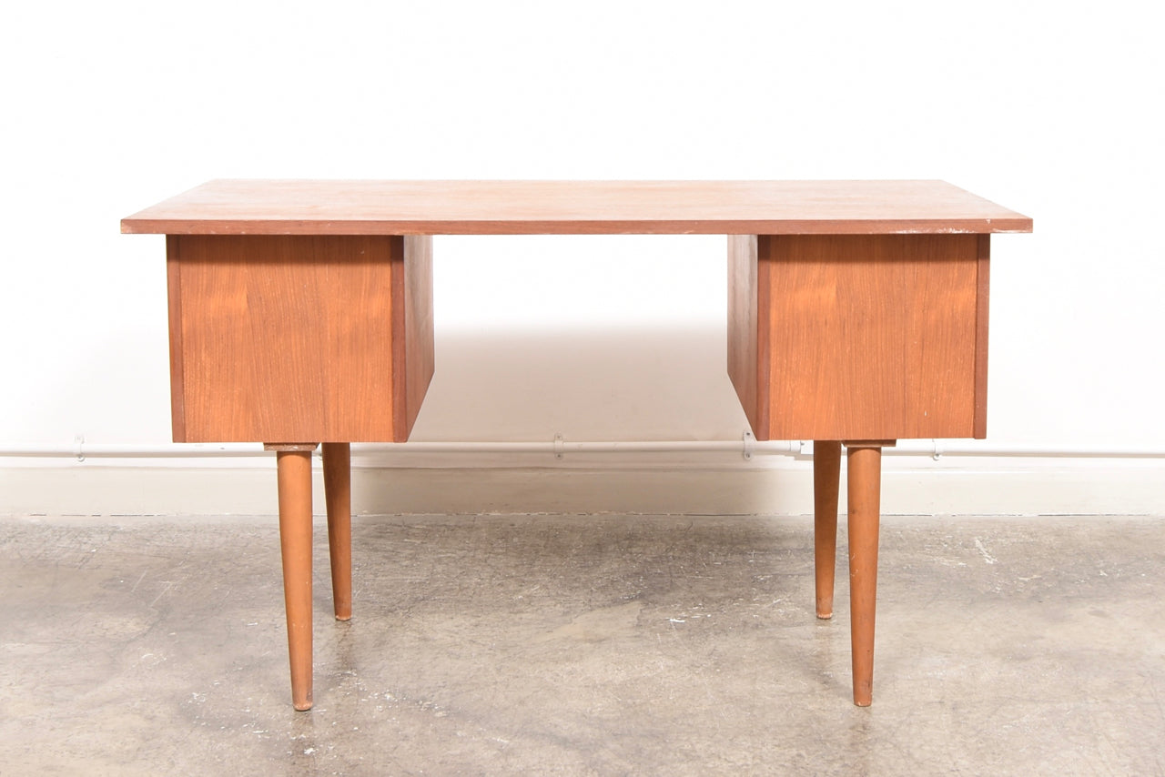 Twin pedestal teak desk