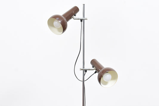 1960s twin-headed Danish floor lamp