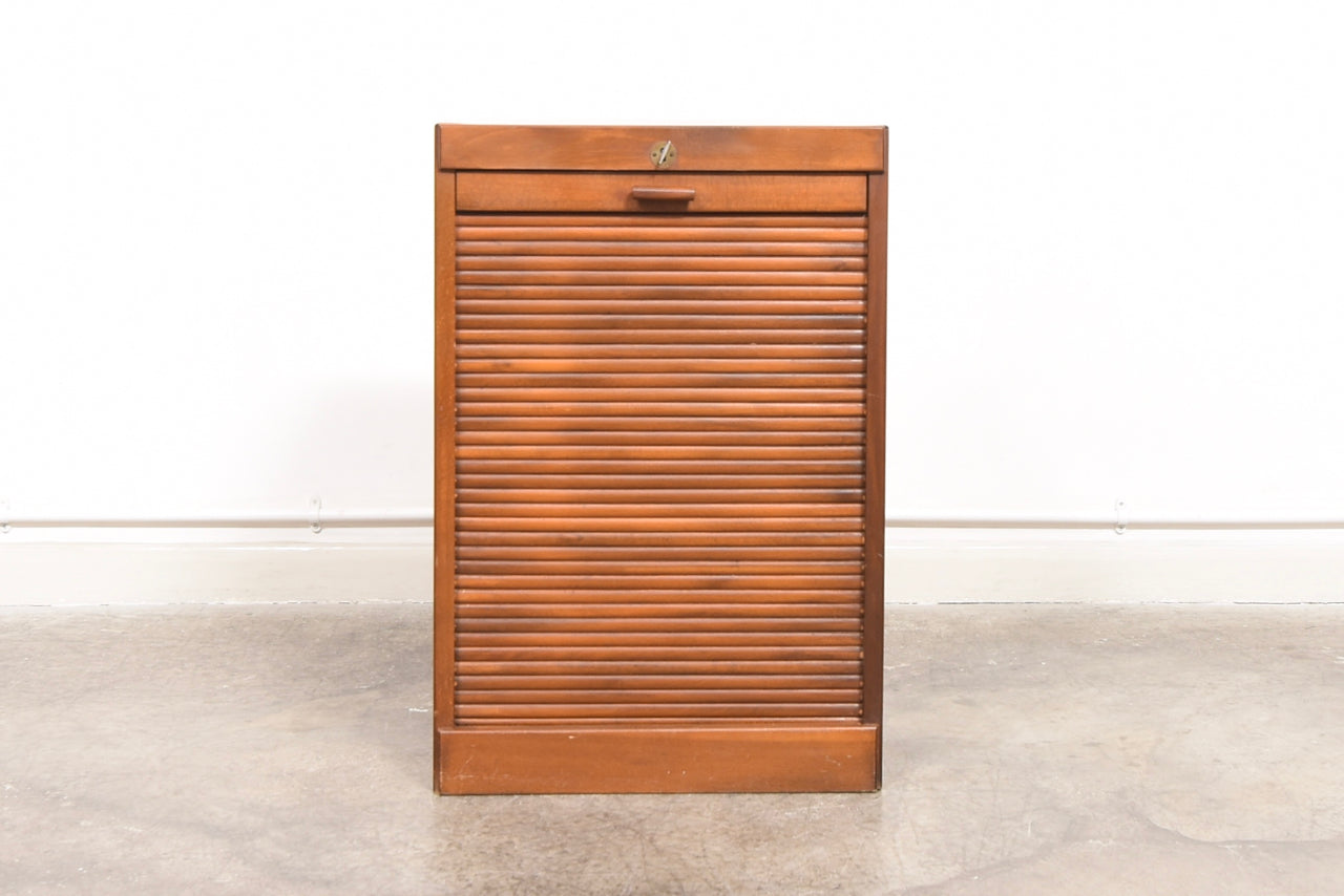 1950s beech filing cabinet