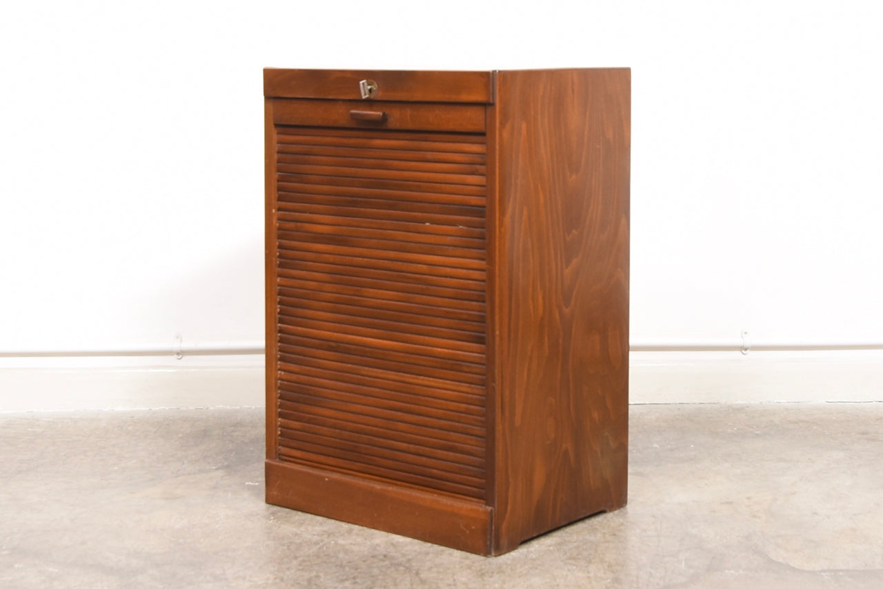 1950s beech filing cabinet