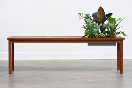 1970s teak coffee table with planter