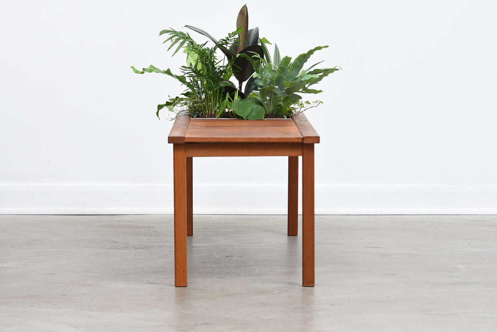 1970s teak coffee table with planter