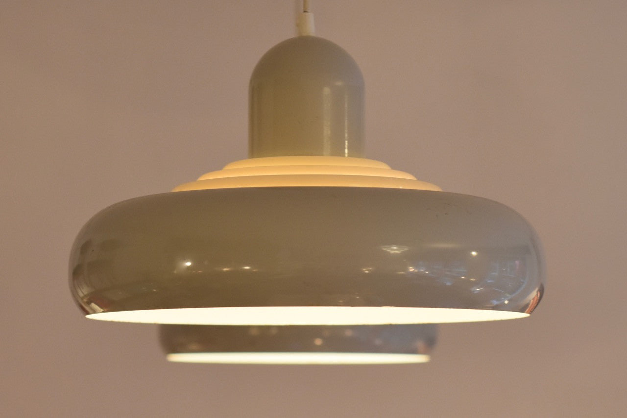 Pair of white ceiling lights