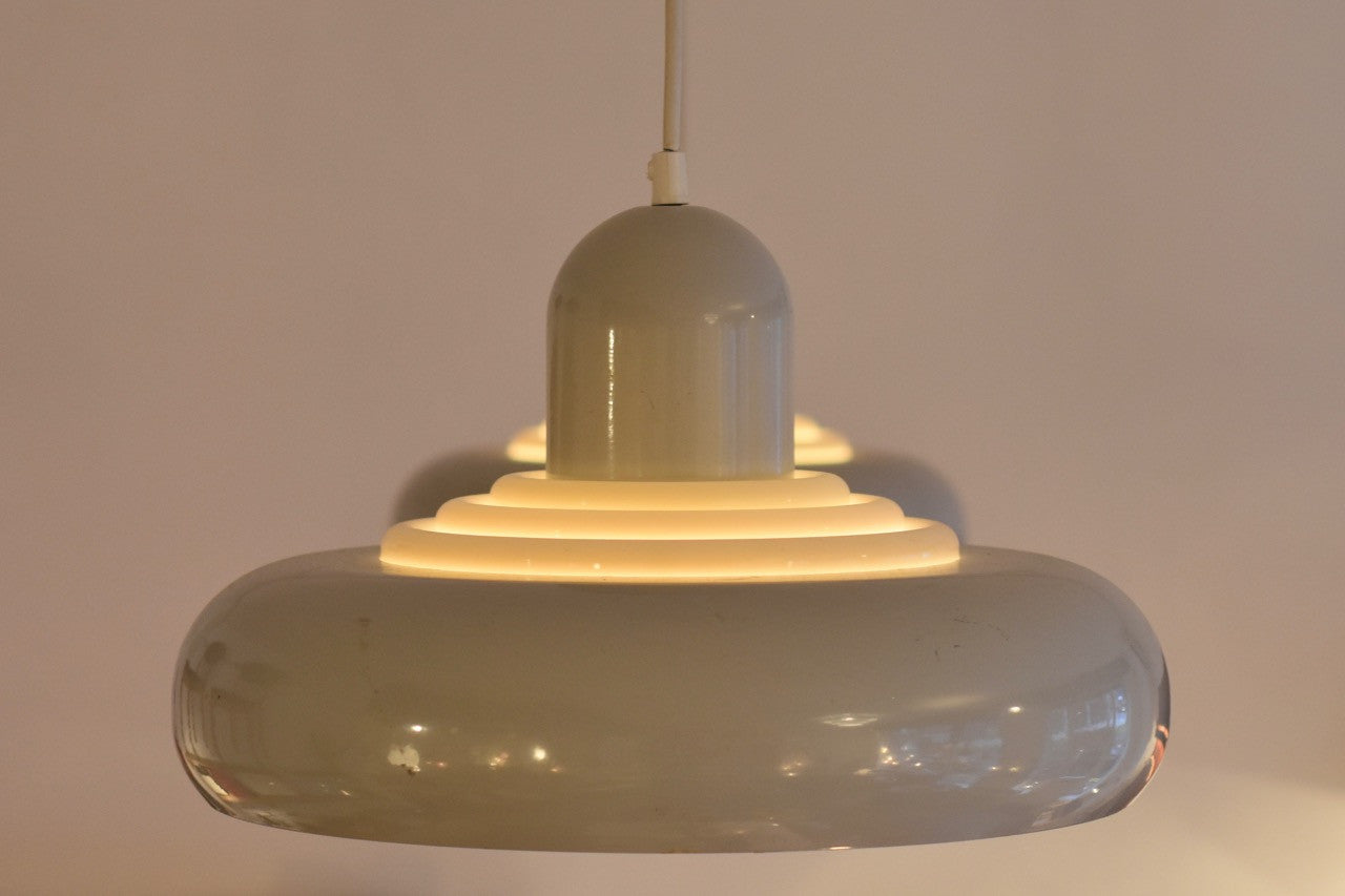 Pair of white ceiling lights