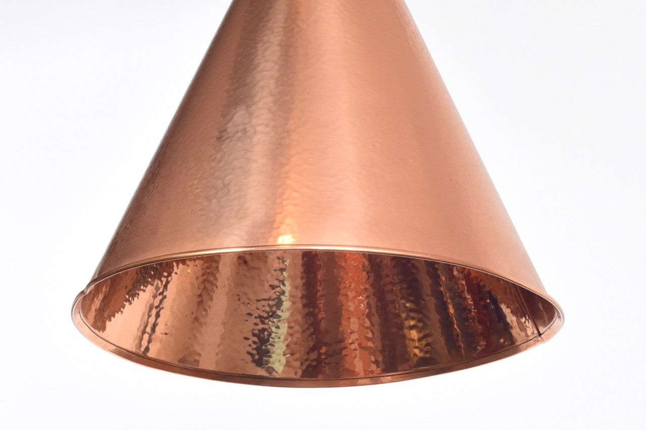 Copper cone ceiling light