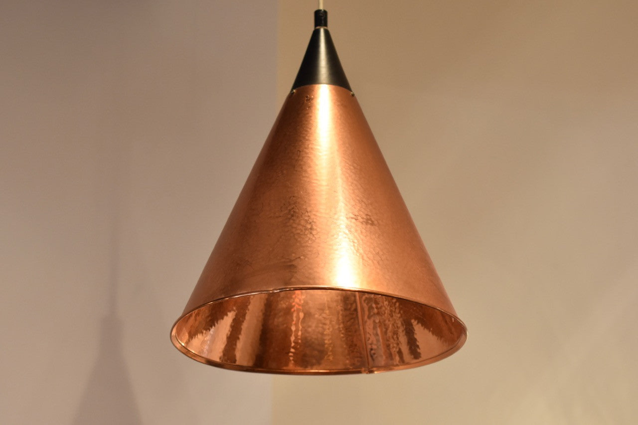Copper cone ceiling light