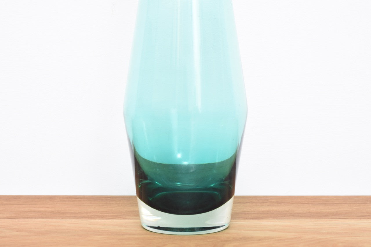 Turquoise glass vase