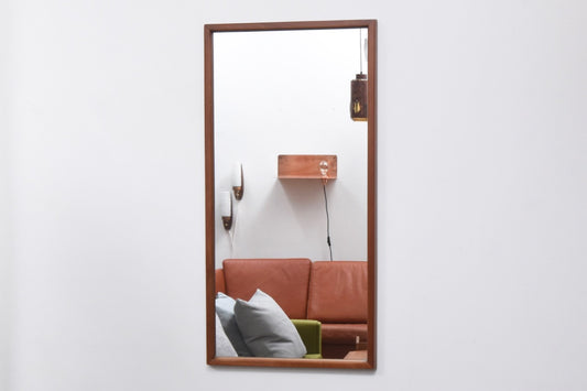 Long teak mirror