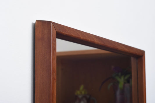 Long teak mirror